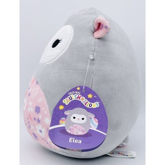 NWT Squishmallows 8” Elea Lamb Grey Pink Floral Belly Squishdate 05.30.2023 - Picture 2 of 7